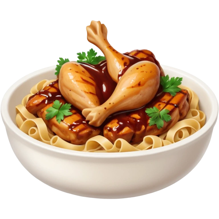 Chicken and barbecue sauce pasta emoji