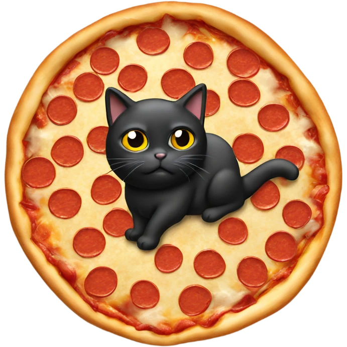 Black cat pizza emoji