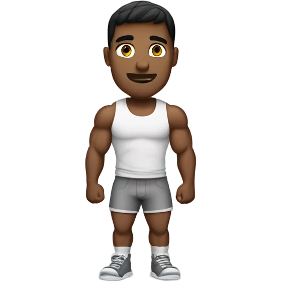 Muscular guy wearing alo emoji