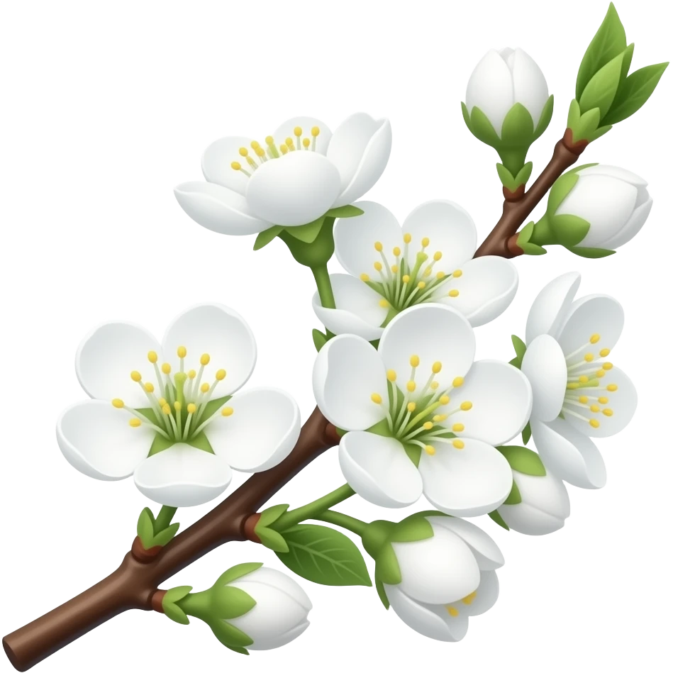 emoji of beautiful white blooming branch emoji