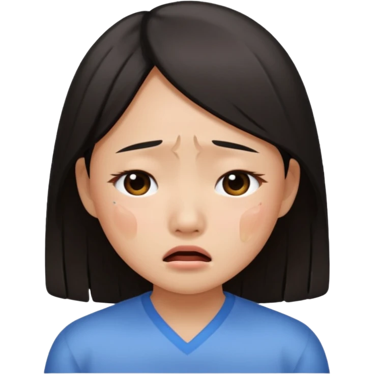 Asian girl crying  emoji