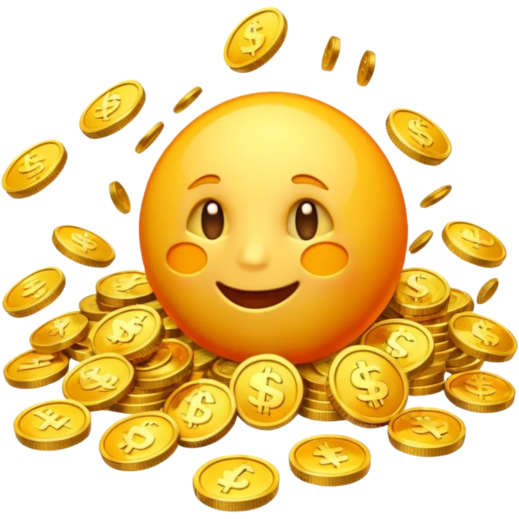 money themed emoji, yellow and orange emoji