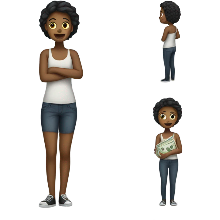 girl with no money emoji