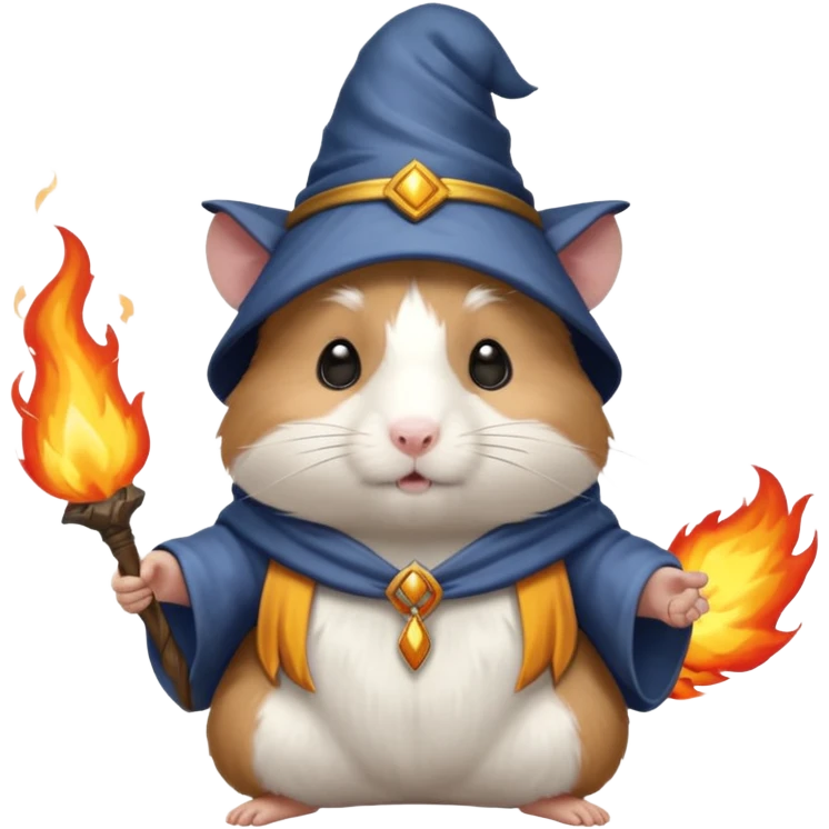 wizard hamster summoning fire emoji