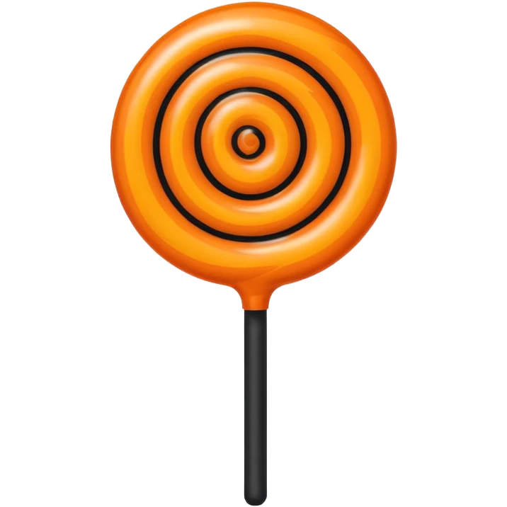   jeff koons style inflatable orange black swirl lollipop emoji