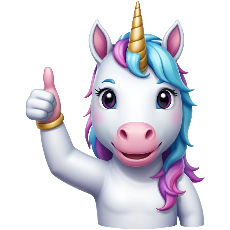 Unicorn showing a thumbs up  emoji