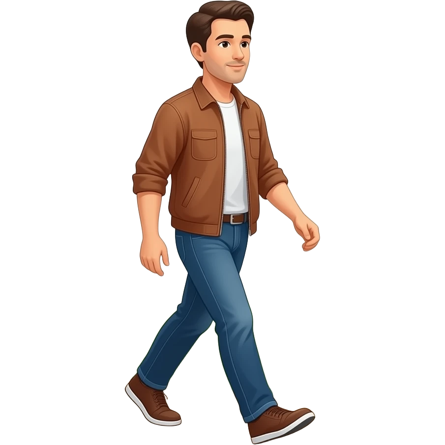 Man walking down path to right emoji