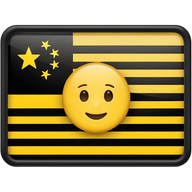 Create 2 yellow lined and 1 black lined flag emoji and put black line between yellow lines emoji