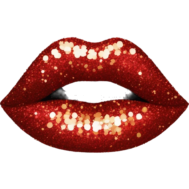 glittery red lipstick kiss mark emoji