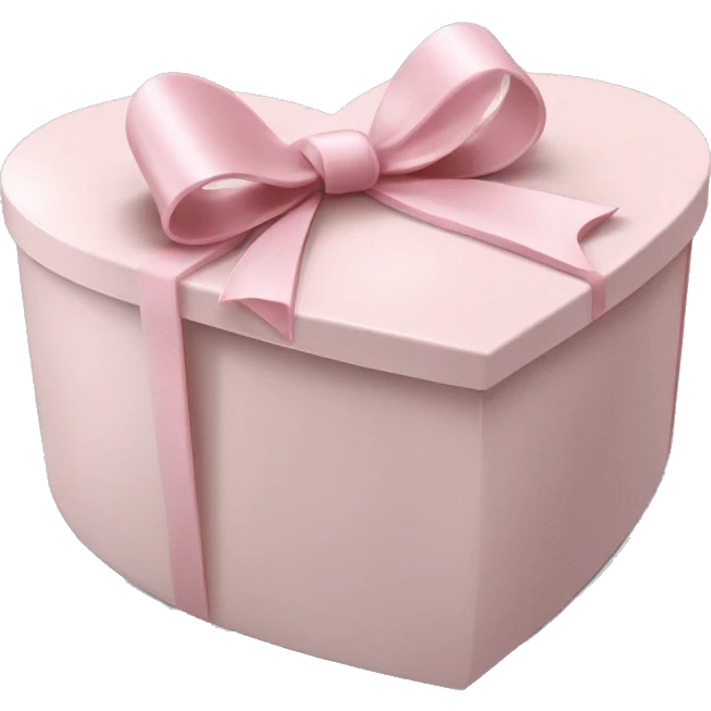 pale pink heart box, pale pink bow, filled with chocolates inside emoji