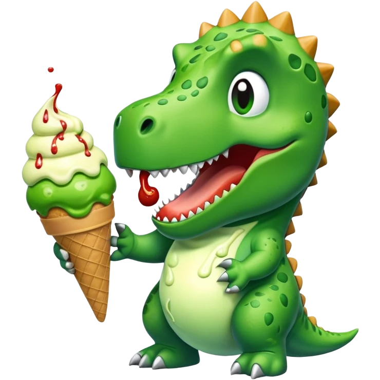 dinosaur eating ice cream  emoji