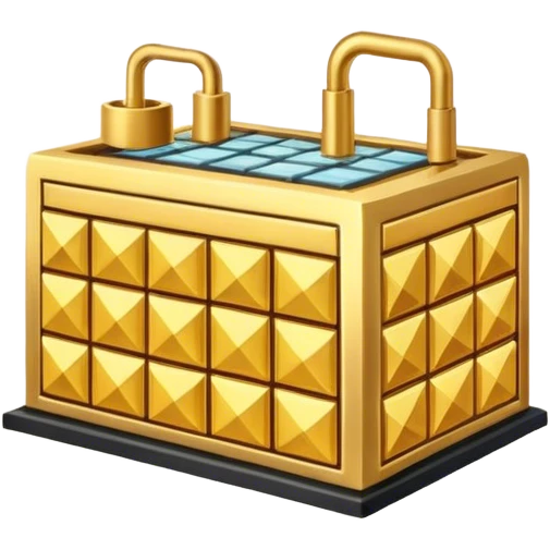 Isometric small jewelry factory gold square  emoji
