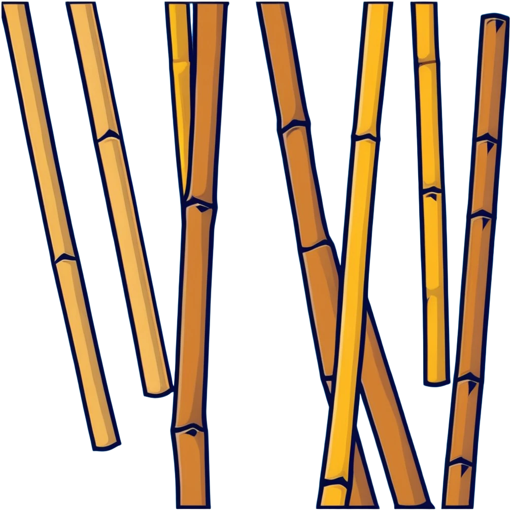 dried bamboo sticks, yellowish-brown color emoji