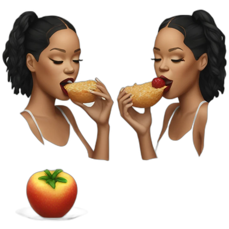 Rihanna eating emoji