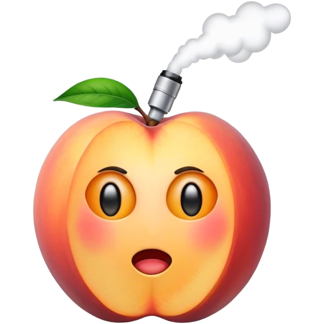 Vape inside a peach emoji