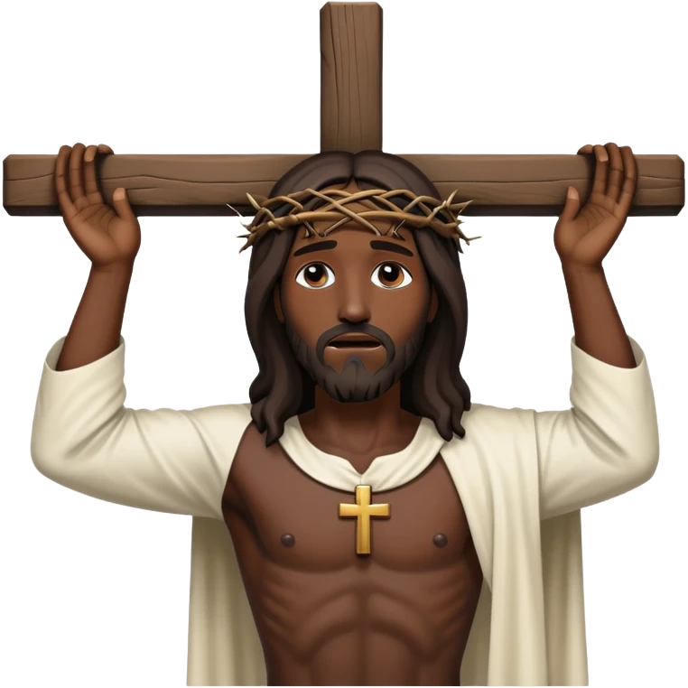 Black Jesus on the cross emoji