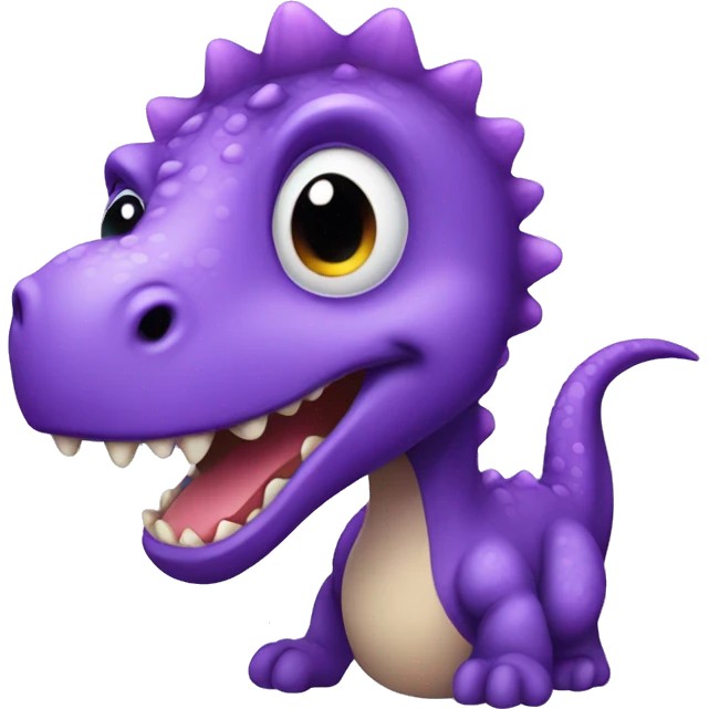 Purple dino cute emoji