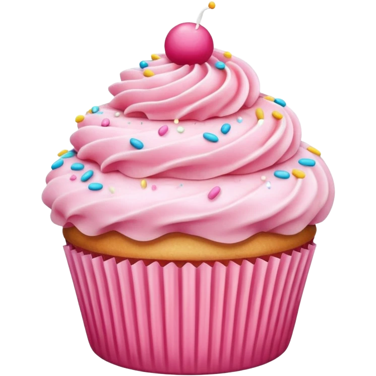 Cupcake with pink icing emoji