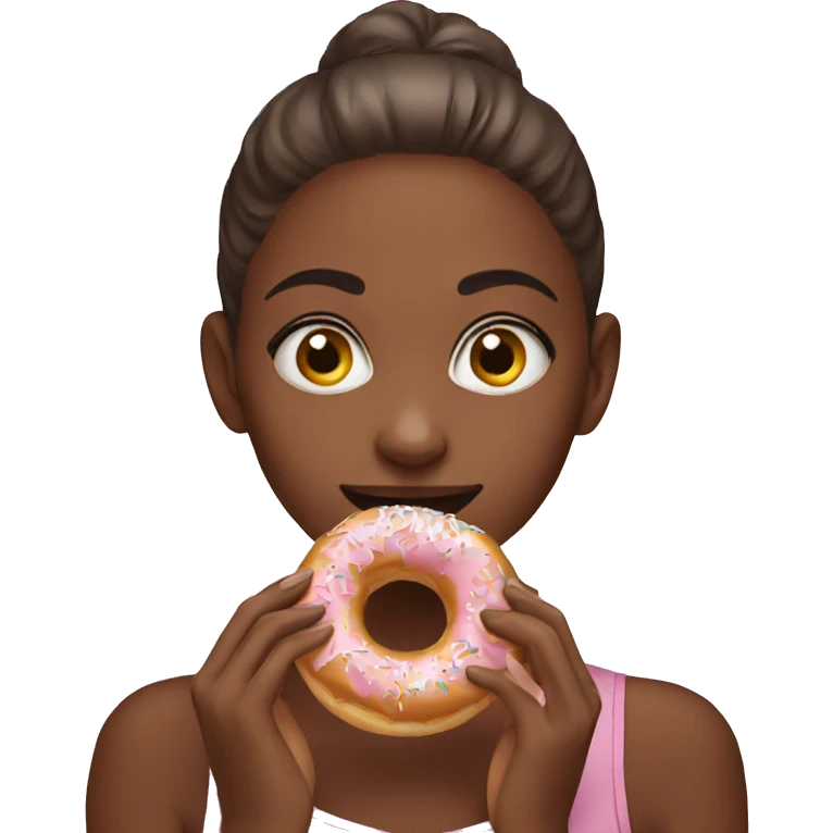 Girl eating donut emoji