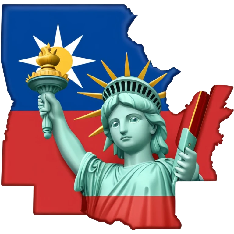 State outline of New York with state flag emoji