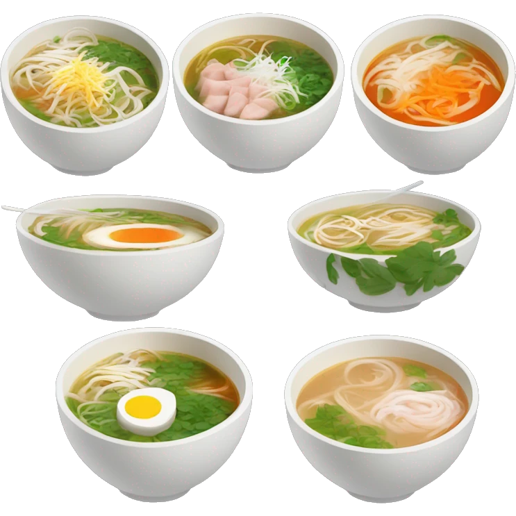 Appetizing bowl of pho soup ￼ emoji
