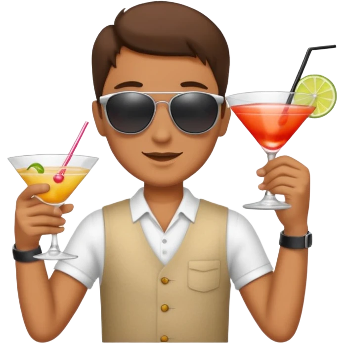 On holiday with a cocktail in hand emoji