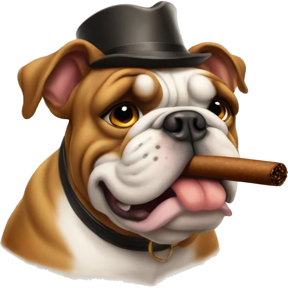 Bulldog with cigar emoji