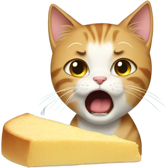 Cat crying while eating  emoji