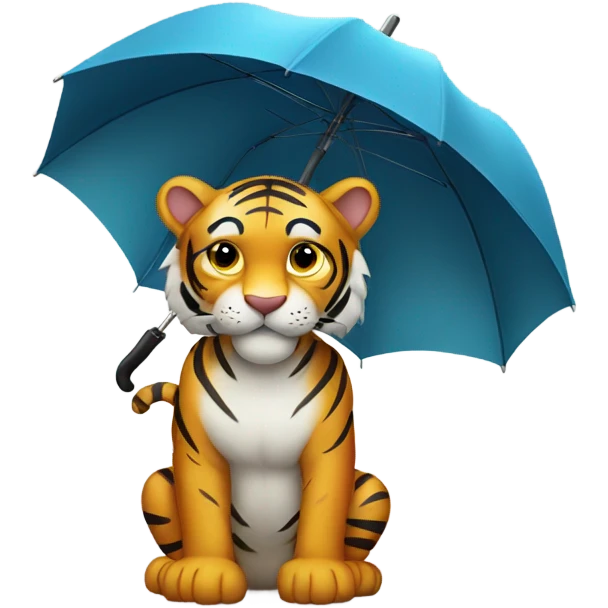 Tiger with umbrella  emoji