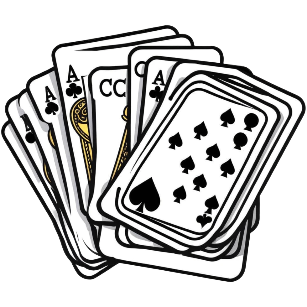 Canasta card game with discard pile and draw pile emoji