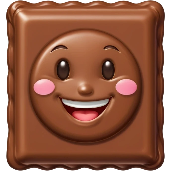  chocolate bar with a face emoji