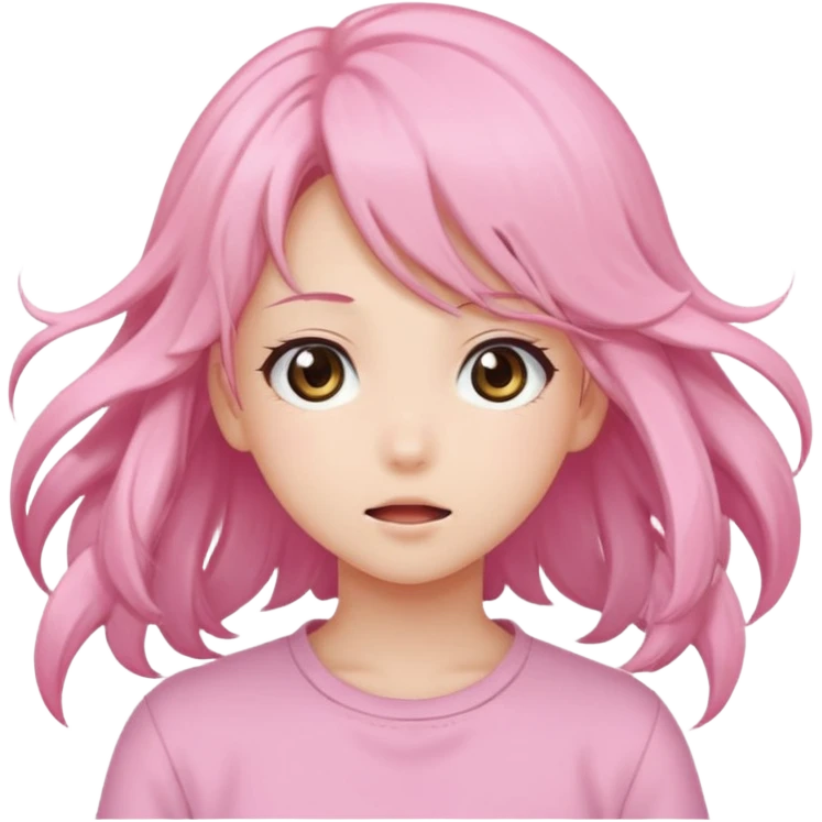 cute anime girl with blowing hair emoji