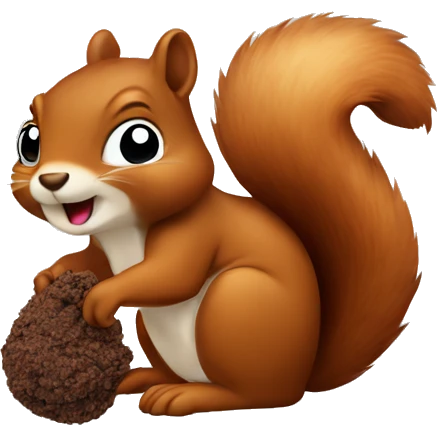 Squirrel and poop emoji