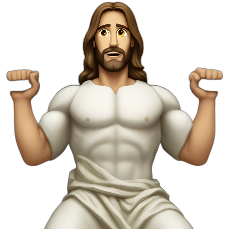 Jesus Christ bench press emoji