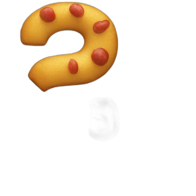 A QUESTION MARK MADE OF FOOD emoji