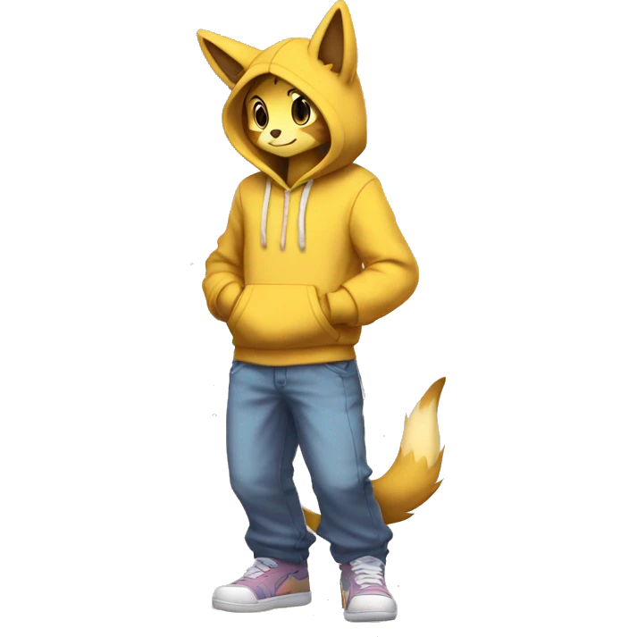 Anthro Sona Fakemon with a hoodie Full Body emoji