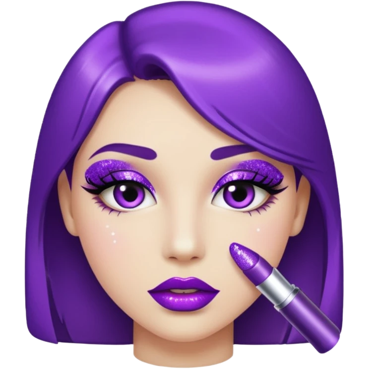glitter purple lipstick emoji