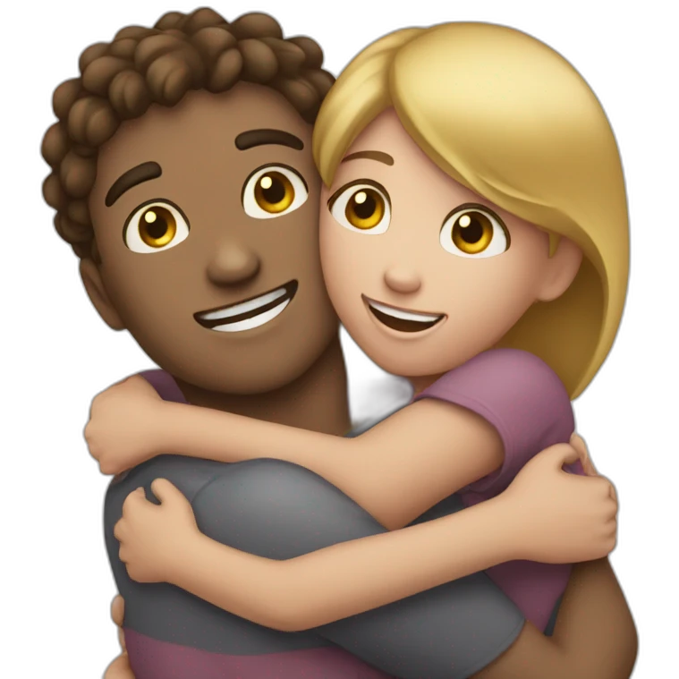Girl boy hug emoji