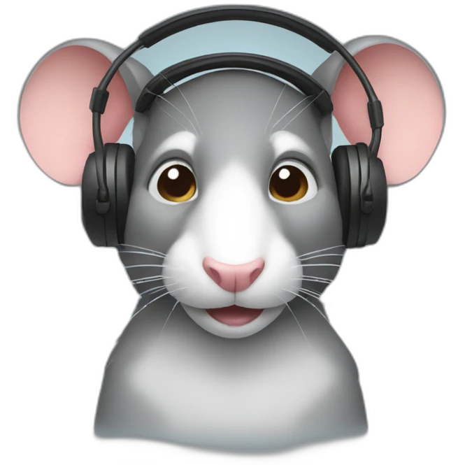 rat with headset on emoji