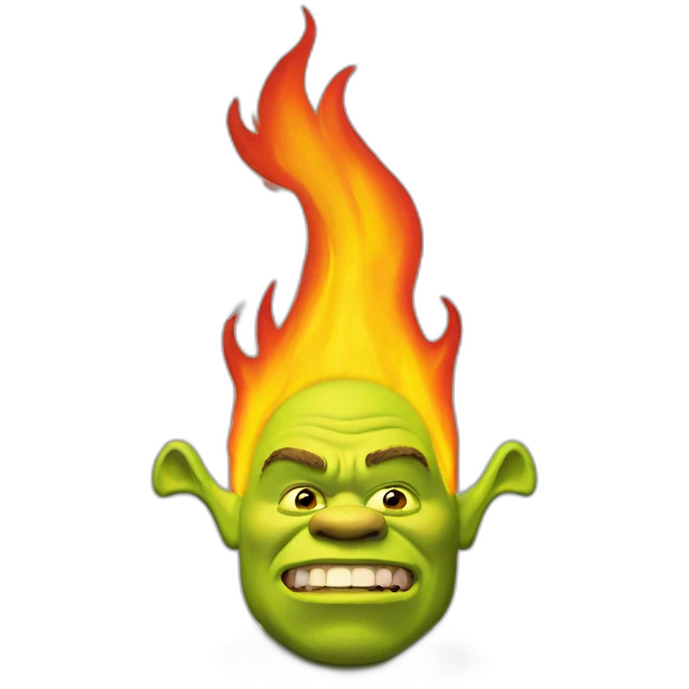 Shrek on fire emoji