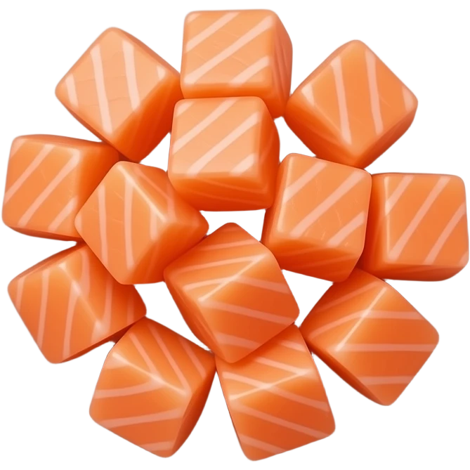 mini salmon cubes portion emoji