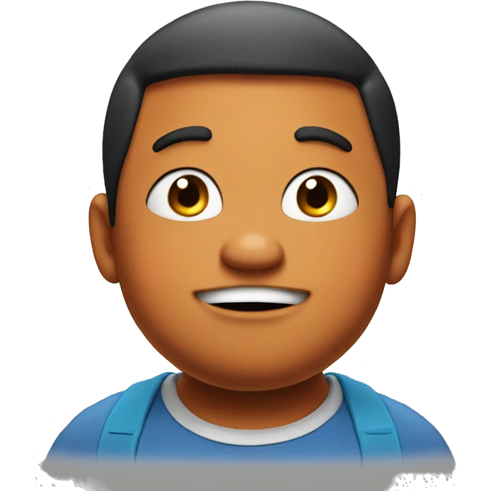 gian character in doaremon cartoon show with orange tshirt, fat face, overweight kid  emoji