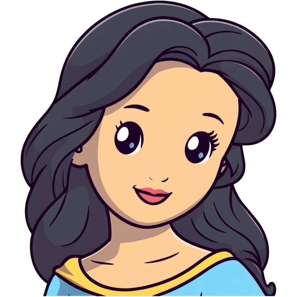 Disney princess face with long hair emoji