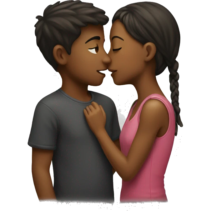 Kissing boy and girl emoji