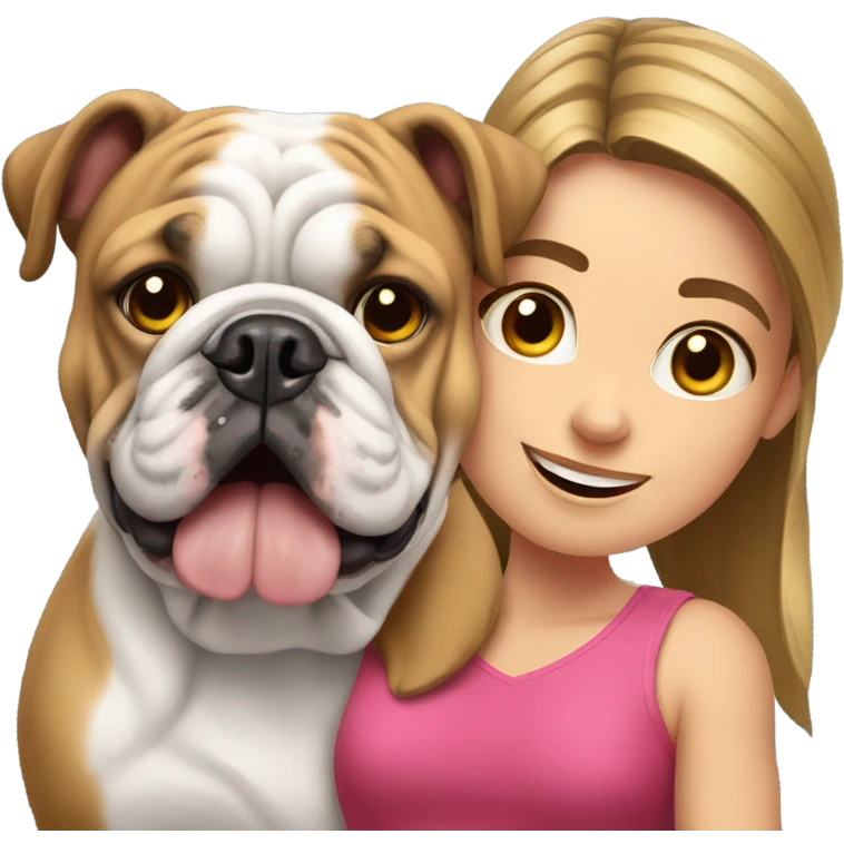 bulldog inglés with a girl emoji