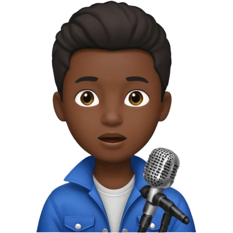 boy singer black person emoji