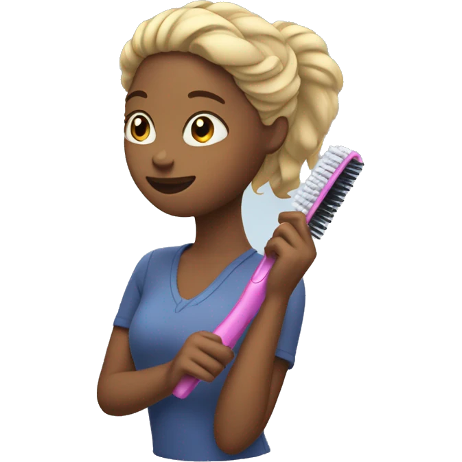 Girl brushing her hair  emoji