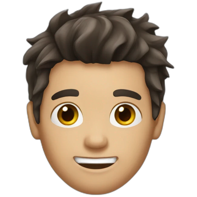 bolt hair man with darkbrown hair emoji