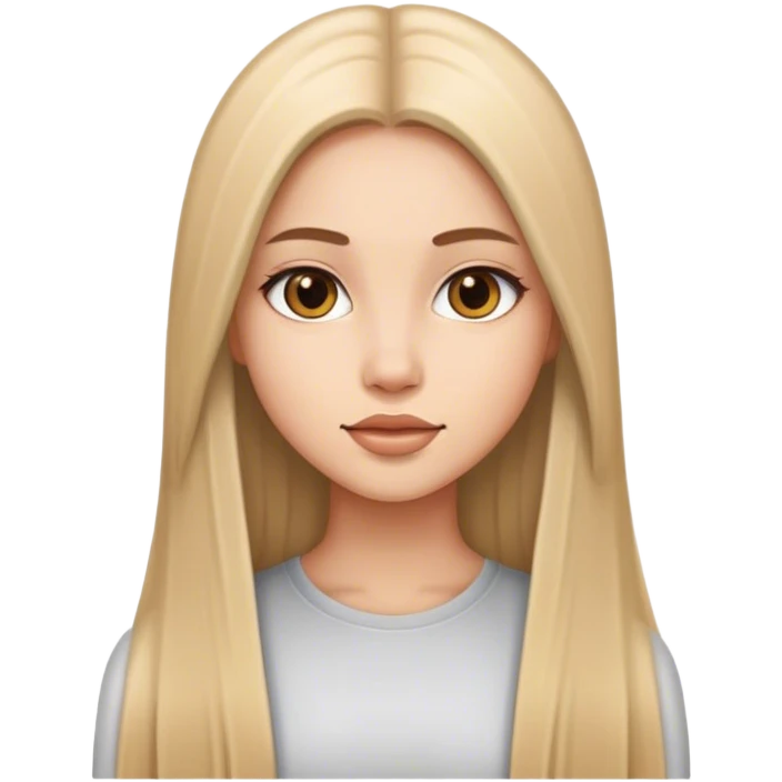 Девушка красивая с прямыми длинными волосами emoji