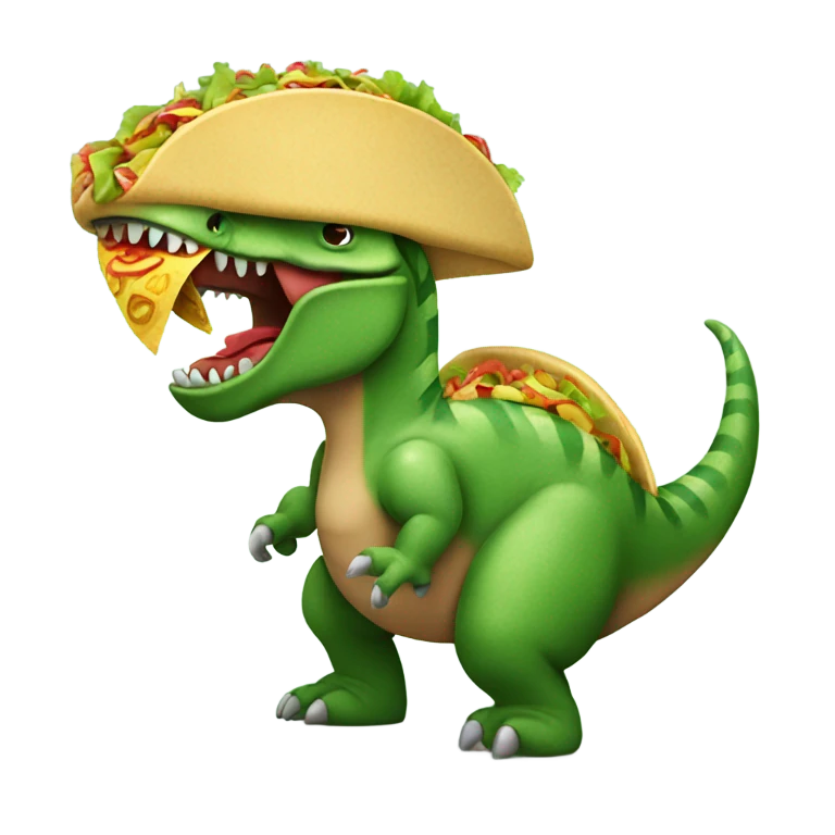 Dinosaur eating a taco  emoji